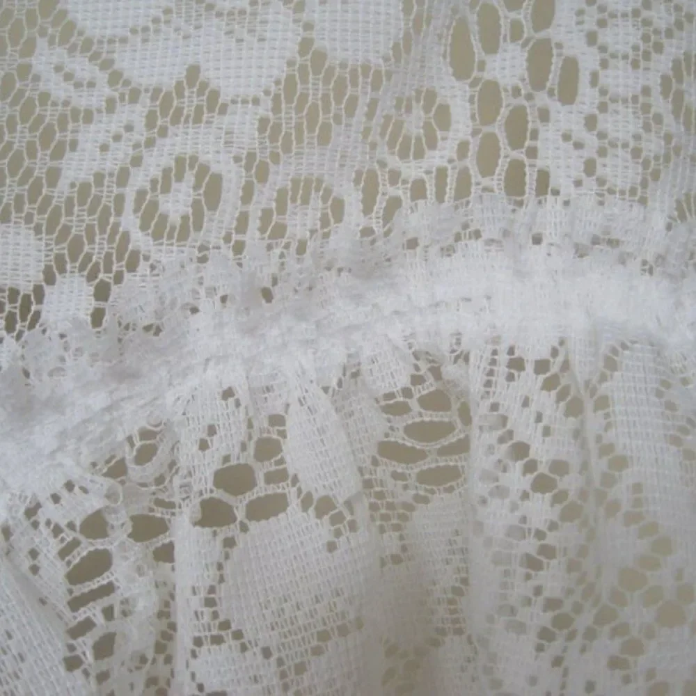 Curtain Lace Ruffled Valance Floral Flower 39.5x19